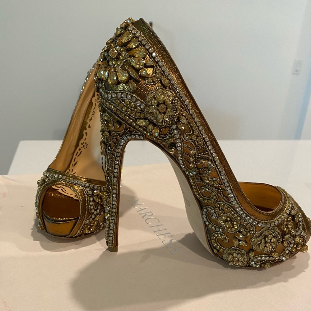 Gold Marchesa heels